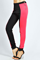 Thumbnail for your product : boohoo Betsy Side Zip Contrast Panel Skinny Treggings