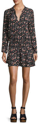 Rails Romee Split-Neck Floral-Print Short Dress