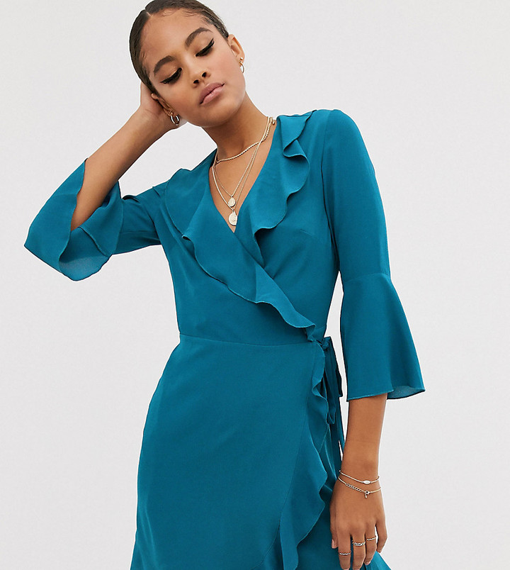 pale blue wrap dress