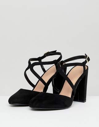 New Look Wide Fit Round Toe Strappy Court