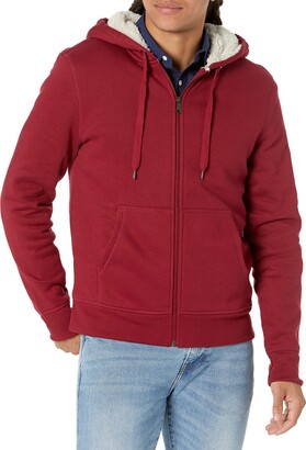 Essentials Men's Sherpa Lined Full-Zip Hooded Fleece Sweatshirt 