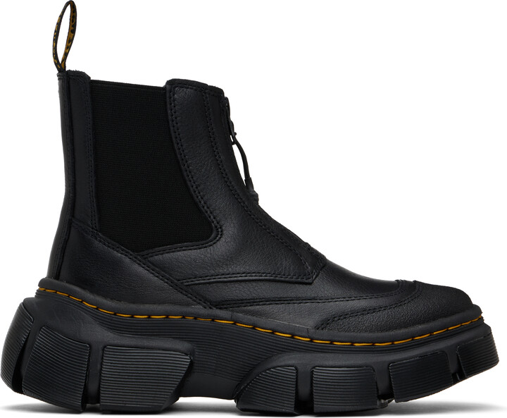 Dr. Martens Black DXML Zip Leather Chelsea Boots