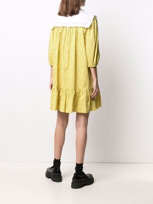 VIVETTA Bib-Collar Floral-Print Dress