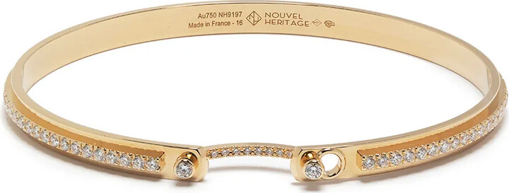Nouvel Heritage 18kt yellow gold Tuxedo Mood diamond bangle bracelet