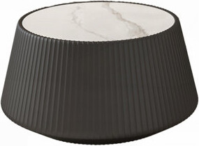 Wrought Studio Light Sintered Stone Top Cup Shape Leather Modern Sofa Table for Living Room Durable and Stylish