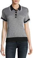 Thumbnail for your product : Rag & Bone Finn Button-Up Polo Sweater, Black/White
