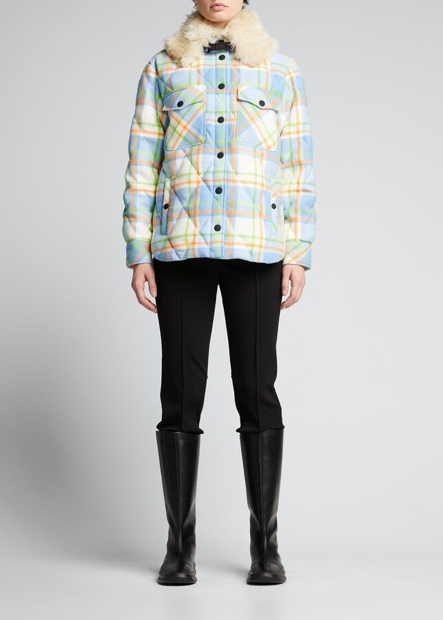 shearling plaid jacket