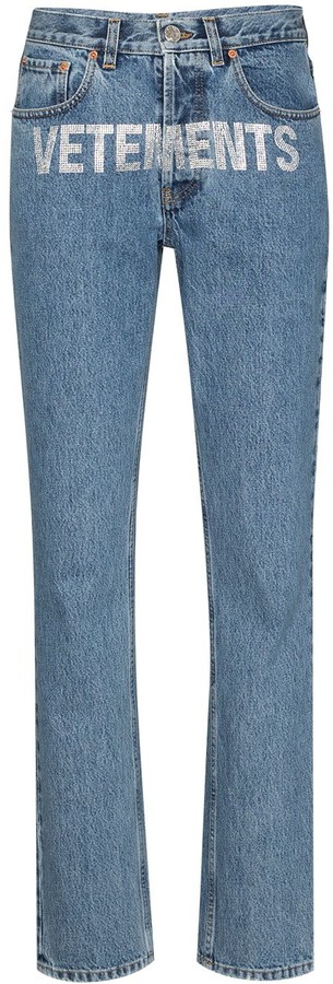embellished straight leg jeans