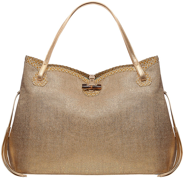 Eric Javits Tuti Linen-Look Tote Bag, Gold - ShopStyle