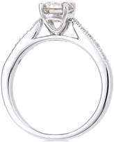 Thumbnail for your product : Love GOLD 18ct white gold millgrain edge 70 point diamond ring with diamond set shoulders