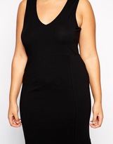 Thumbnail for your product : ASOS CURVE Exclusive Midi Bodycon Dress With Deep Plunge And Pephem