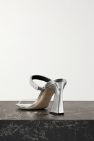 Thumbnail for your product : Giuseppe Zanotti Vanilla Crystal-embellished Metallic Leather And Pvc Mules - Silver