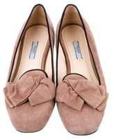 Thumbnail for your product : Prada Knot-Embellished Suede Flats