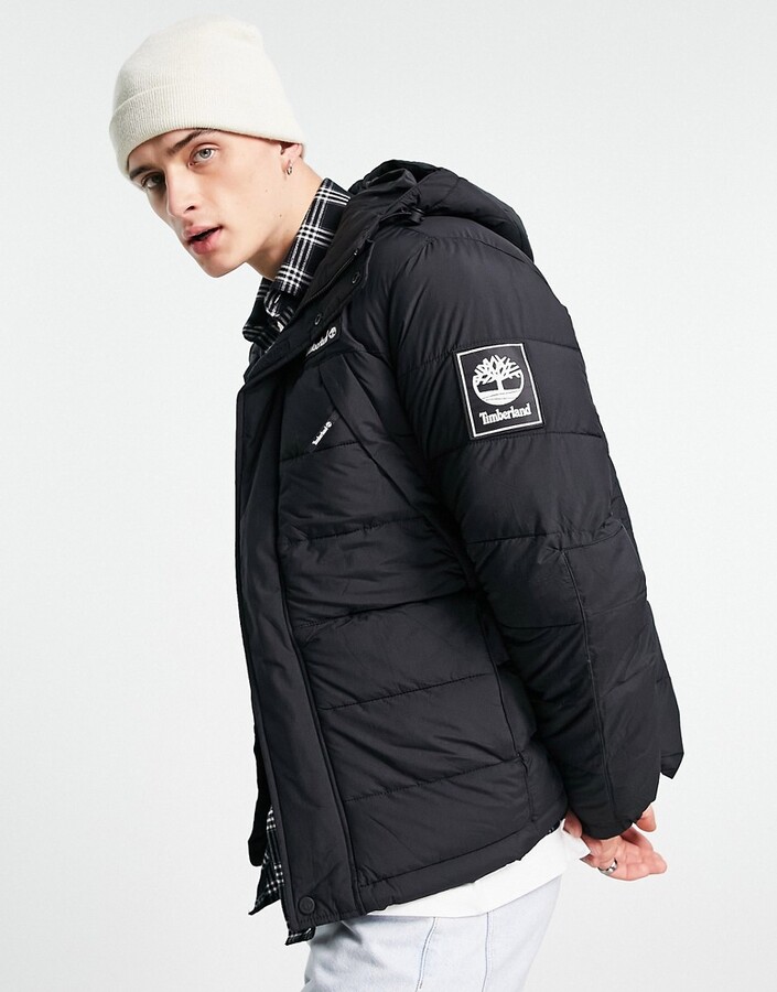 Timberland Outdoor Archive puffer jacket in black - ShopStyle