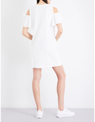 Izzue Cold-shoulder cotton-jersey dress