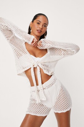 Nasty Gal Womens Crochet High Waisted Beach Cover Up Shorts - ShopStyle