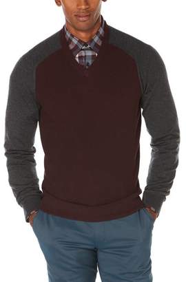 Perry Ellis Colorblock V-Neck Sweater