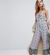 Thumbnail for your product : Sisters Of The Tribe Petite Wide Leg Jumpsuit In Ditsy Floral Print