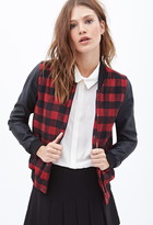 Thumbnail for your product : Forever 21 Faux Leather Plaid Jacket