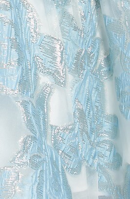 David Charles Ruffle Metallic Brocade Dress