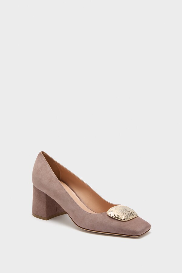 Rupert Sanderson Greige Suede Naxos Heels