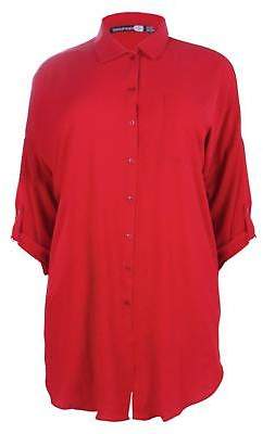 boohoo NEW Womens Plus Eva Oversized Shirt in Polyester 5% Elastane