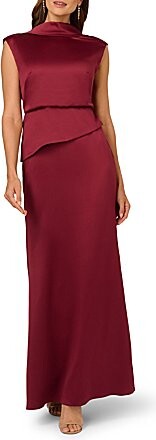 Satin Crepe Boat Neck Sleeveless Popover Gown