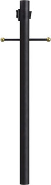 Solus 7, 8, or 10 ft. Direct Burial Lamp Post with Decorative Cross Arm, Convenience Outlet, and Dusk-to-Dawn Photocell Sensor