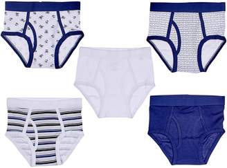 Trimfit Big Boys' 100 Percent Cotton Tagless Assorted Briefs 5-Pack (Monsters: Navy/White, S)