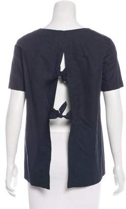 Stella McCartney Short Sleeve Bow-Accented Top