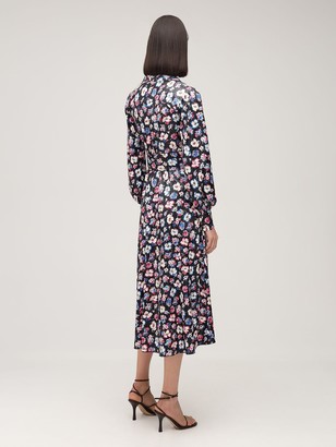Rotate by Birger Christensen Jojo Floral Print Midi Shirt Dress