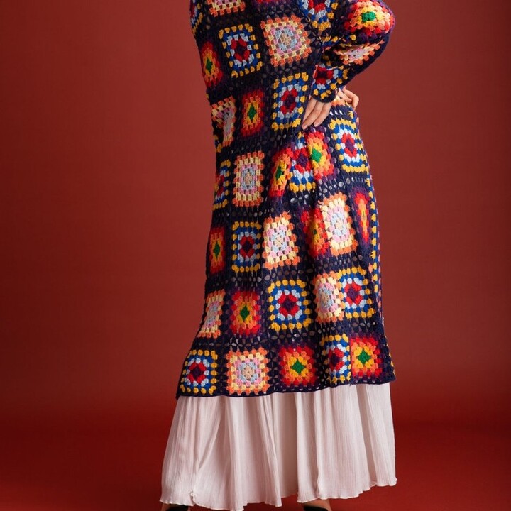 Saachi Style Granny Square Crochet Kimono ShopStyle Casual Jackets