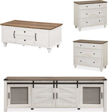 One Allium Way 4 Piece Farmhouse Coffee Table Set