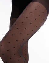 Thumbnail for your product : Topshop polka dot tights in black