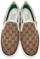 Thumbnail for your product : Gucci Beige & Brown Tennis 1977 Slip-On Sneakers