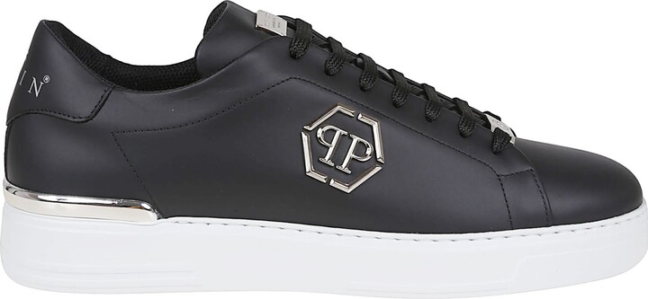 Philipp Plein Leather Lo-top Sneaker Hexagon
