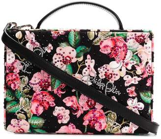 Philipp Plein crystal embellished floral box bag