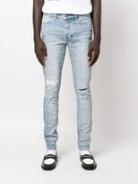 Thumbnail for your product : Ksubi Logo-Print Distressed Skinny-Cut Jeans