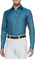 Thumbnail for your product : Ermenegildo Zegna Solid-Color Cotton Sport Shirt, Teal
