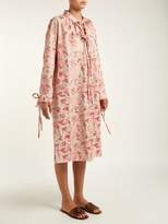 Thumbnail for your product : Osman Rosa Floral Embroidered Linen Dress - Womens - Pink Multi