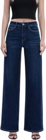 Flying Monkey Women's Harmonious Light Wide Leg Jeans Dark Wash 24 33
