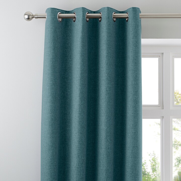 Dunelm Jennings Peacock Thermal Eyelet Curtains Blue ShopStyle