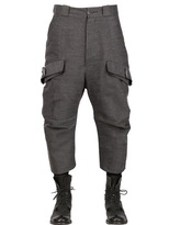 Thumbnail for your product : John Galliano Wool/Linen Blend Twill Cargo Trousers