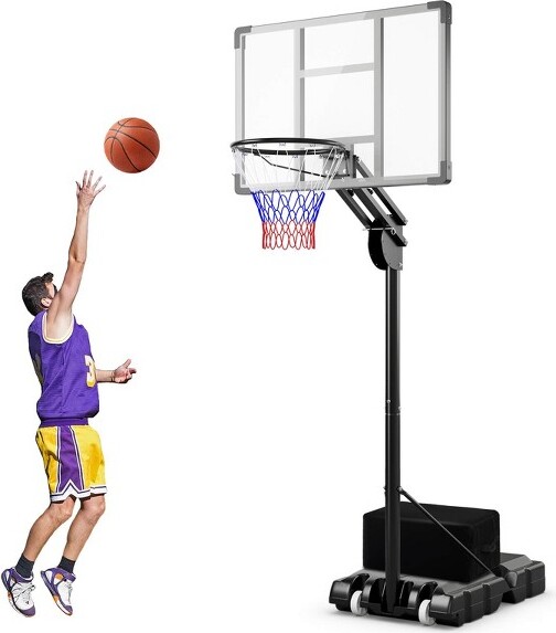 Costway CostwayPortableBasketballHoopSystem4.9-10FTAdjustableW/WeightBagWheelsOutdoor