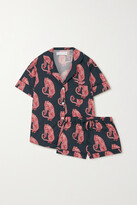 Thumbnail for your product : Desmond & Dempsey Tiger Printed Organic Cotton Pajama Set - Blue