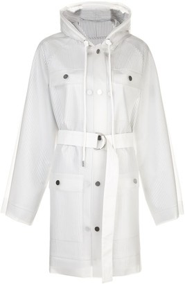 Proenza Schouler White Label Striped Pattern Belt Raincoat