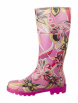 pink ankle rain boots