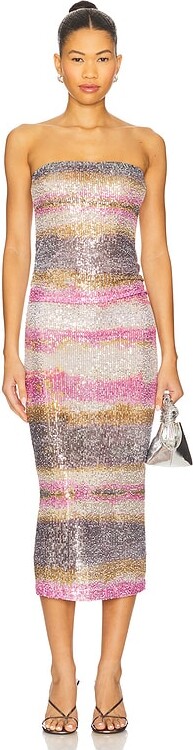 Shibori Stripe Tube Dress