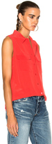 Thumbnail for your product : Equipment Sleeveless Slim Signature Top in Pink.