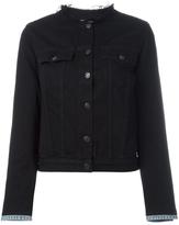 Collarless Denim Jacket - ShopStyle UK